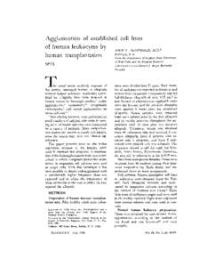 Agglutination of established cell lines of human leukocytes by JOI-IN C . McDONALD, M.U.* N. Y. human transplan tation From the Dcpartment of Surgery,