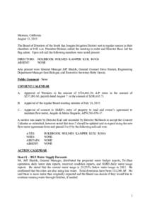 Central Valley / San Joaquin Valley / South San Joaquin Irrigation District / Water in California / Lake Tulloch / Manteca Bulletin / Roos / California