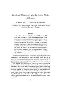 Structural Change in a Multi-Sector Model of Growth L Rachel Ngai