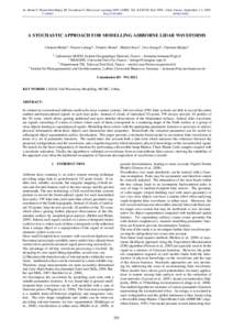 In: Bretar F, Pierrot-Deseilligny M, Vosselman G (Eds) Laser scanning 2009, IAPRS, Vol. XXXVIII, Part 3/W8 – Paris, France, September 1-2, 2009 Contents Keyword index Author index  A STOCHASTIC APPROACH FOR MODELLING A