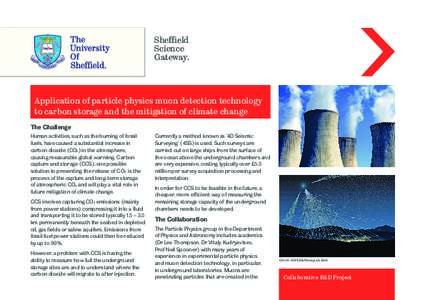 Sheffield Science Gateway. Application of particle physics muon detection technology to carbon storage and the mitigation of climate change