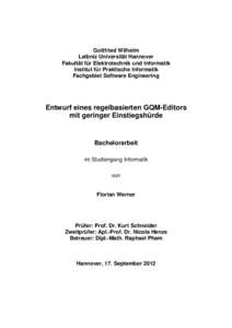 Entwicklung eines regelbasierten GQM-Editors mit geringer Einstiegshürde