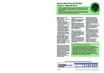 Main Recommendations • Maintain the role of PGBS, with safeguards against destabilising shifts in levels of support. • Government and donors should develop a more sophisticated aid