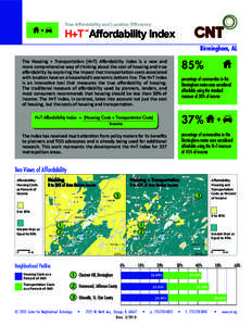 True Affordability and Location Efficiency  H+T Affordability Index SM  Birmingham, AL