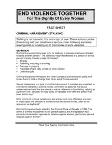 Microsoft Word - Criminal Harassment Fact Sheet.doc