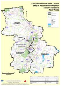 Central Goldfields Shire Council Map of Recommended Option Seven Councillors Four Wards  Moliagul