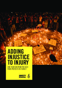 ADDING INJUSTICE TO INJURY ONE YEAR ON FROM THE GEZI PARK PROTESTS IN TURKEY