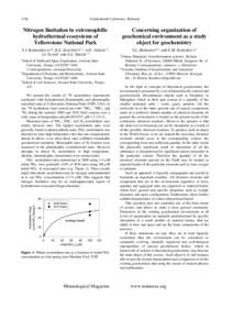 1746  Goldschmidt Conference Abstracts Nitrogen limitation in extremophilic hydrothermal ecosystems of