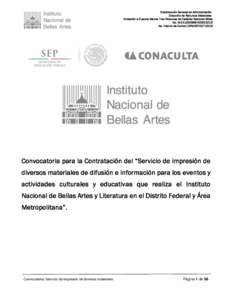 Subdirección General de Administración Dirección de Recursos Materiales Invitación a Cuando Menos Tres Personas de Carácter Nacional Mixta No. IA-011E00999-N333-2015 No. Interno de Control DRM-I3P