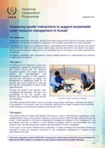September 2013 September 2010 Assessing aquifer interactions to support sustainable water resource management in Kuwait The challenge…