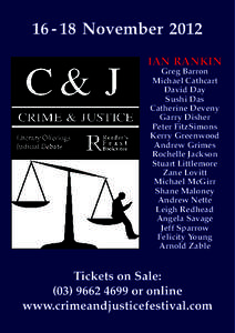 IAN RANKIN  Literary Oﬀerings Judicial Debate  Greg Barron