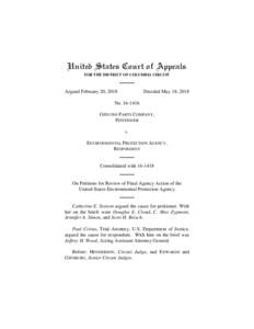 United States Court of Appeals FOR THE DISTRICT OF COLUMBIA CIRCUIT Argued February 20, 2018  Decided May 18, 2018