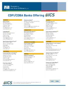 CDFI/CDBA Banks Offering ALABAMA ProAmerica Bank 888 West Sixth Street, Second Floor Los Angeles, CA 90017