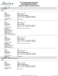 Air Transportation Service - Passenger Manifest - June 2013