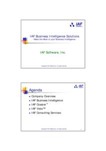 IAF Business Intelligence Solutions - Make the Most of your Business Intelligence - IAF Software, Inc.  Copyright © IAF Software Inc., All rights reserved.