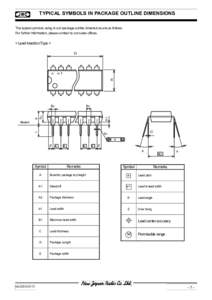 TYPICAL SYMBOLS IN PACKAGE OUTLINE DIMENSIONS The typical symbols using in our package outline dimensions are as follows. For further information, please contact to our sales offices. < Lead Insertion Type > D