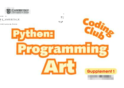 Python:  Codi Clubng  Programming