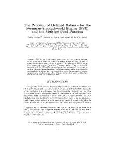 The Problem of Detailed Balance for the Feynman-Smoluchowski Engine (FSE) and the Multiple Pawl Paradox