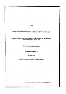 1993  LEGISLATIVE ASSEMBLY FOR THE AUSTRALIAN CAPITAL TERRITORY LAND (PLANNING AND ENVIRONMENT) (CONSEQUENTIAL PROVISIONS) (AMENDMENT) BILL (NO[removed]