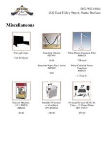 Miscellaneous  Pipe and Drape Call for Quote  Stanchion Chrome