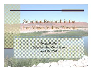 Microsoft PowerPoint - selenium sub committee selenium research presentation for selenium sub-committee[removed]ppt