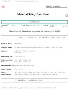 MSDS: DEADSURE  (Classified as hazardous according to criteria of NOHSC) Print label