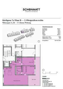 S ta d t n a h i m G r ü n e n  Kirchgasse 7a / Haus B — 2. Obergeschoss rechts Wohnungsnr. 7a_3R — 3½ Zimmer Wohnung Detailinformationen