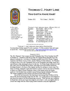 Thomas  C.  Hart  Line   You  Gotta  Have  Hart   October 2011 In  this  issue:   -­  List  of  Officers  