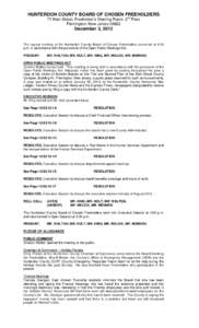 HUNTERDON COUNTY BOARD OF CHOSEN FREEHOLDERS 71 Main Street, Freeholder’s Meeting Room, 2nd Floor Flemington, New Jersey[removed]December 3, 2013