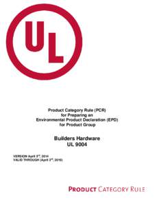 DsdsRAFT  Product Category Rule (PCR) for Preparing an Environmental Product Declaration (EPD) for Product Group