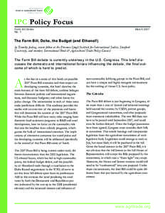 IPC Policy Focus Farm Bill Series No. 1 March 2007