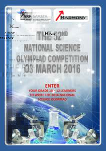 THE 52  ND NATIONAL SCIENCE OLYMPIAD COMPETITION