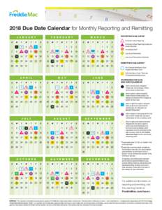 2018 Due Date Calendar for Monthly Reporting and Remitting J A N U A R Y F E B R U A R Y  M