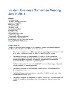 July Incident Business Committee Minutes