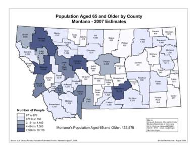 Population Aged 65 and Older by County Montana[removed]Estimates Lincoln 3,635  Sanders