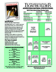 152 BOATBUILDER PROFESSIONAL Chesapeake Light  ADVERTISING MATERIAL SPECIFICATIONS