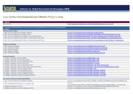 Institute for Global Environmental Strategies (IGES)  Low Carbon Development and Climate Policy in Asia 1. IGES all IGES brochure