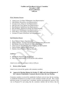 Facilities and Enrollment Advisory Committee