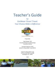 Teacher’s Guide for Caribbean ‘Green’ Travel: Your Choices Make a Difference