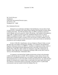 September 18, 1998 SBAR Panel Letter to EPA Administrator Carol M. Browner