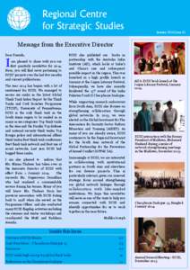 Regional Centre for Strategic Studies January 2014| Issue 01  Message from the Executive Director