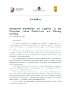 Invitation LOGO 80% attiecībā pret logo  Permanent Committee on Cadastre in the