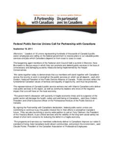 Microsoft Word - Public Service Unions call for Partnership with Canadians_Media Release_19sept2011