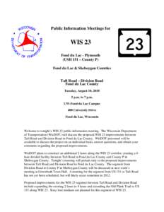 WIS 23 expansion project, handout - PIM August 10, 2010