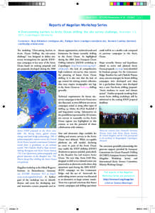 April[removed]ECORD Newsletter # 18 - ESSAC  13 Reports of Magellan Workshop Series ♦ Overcomming barriers to Arctic Ocean drilling: the site survey challenge, November 1-3,