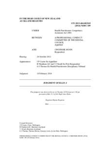 IN THE HIGH COURT OF NEW ZEALAND AUCKLAND REGISTRY CIV[removed][removed]NZHC 189 UNDER
