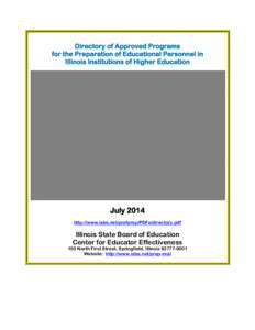 Directory of Approved Programs for the Preparation of Educational Personnel