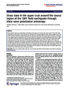 Stress state in the upper crust around the source region of the 1891 Nobi earthquake through shear wave polarization anisotropy