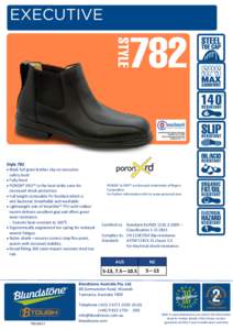 Style 782  Black full grain leather slip on executive safety boot  Fully lined  PORON® XRD™ in the heel strike zone for