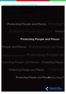 Hampshire & Isle of Wight  POLICE AND CRIME PLAN[removed] • SUMMARY  Protecting People and Places Protecting Peo